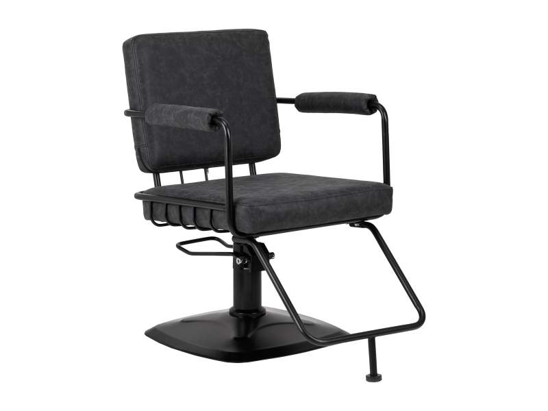 Poltrona parrucchiere Katania Loft con sollevamento idraulico nera Gabbiano