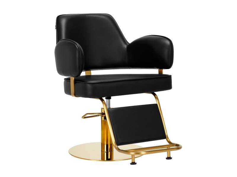 Poltrona da Parrucchiere Gabbiano Linz NQ Oro con Sollevamento Idraulico