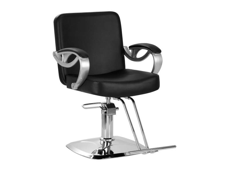 Poltrona da Parrucchiere Nera con Sollevamento Idraulico ZA31