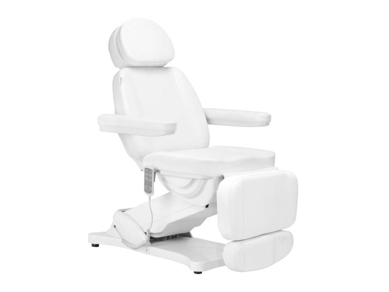 Poltrona cosmetica elettrica Sillon Classic 3 motori riscaldata bianca