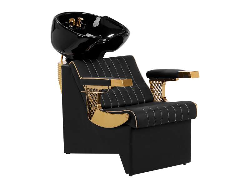 Unità lavaggio capelli Marcus Gabbiano nero oro per barber shop