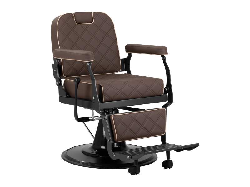 Poltrona da Barbiere Gabbiano Carlos con Sollevamento Idraulico e Poggiapiedi Regolabile