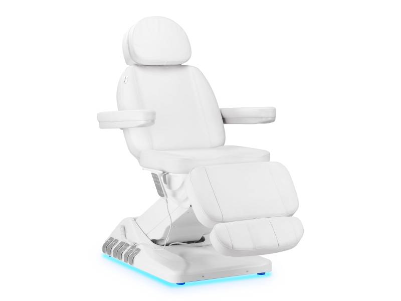 Poltrona cosmetica elettrica Luxury Sillon 3 motori con pedale bianca