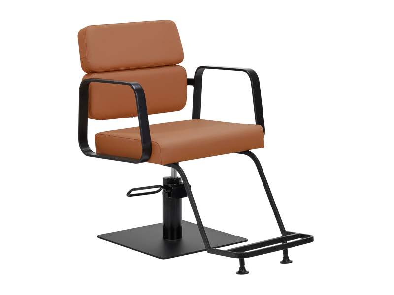 Poltrona da parrucchiere nera Gabbiano Porto con sollevamento idraulico