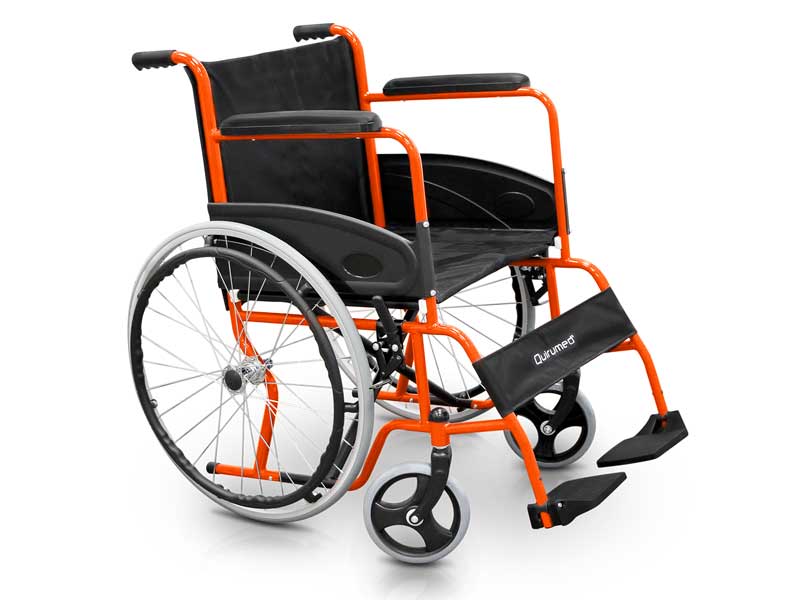 Sedia A Rotelle Pieghevole QUIRUMED - Leggera In Alluminio, Portata 120kg, Con Freni E Cintura - Foto 3