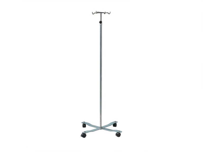 Porta sueros ajustable en altura y base cromada