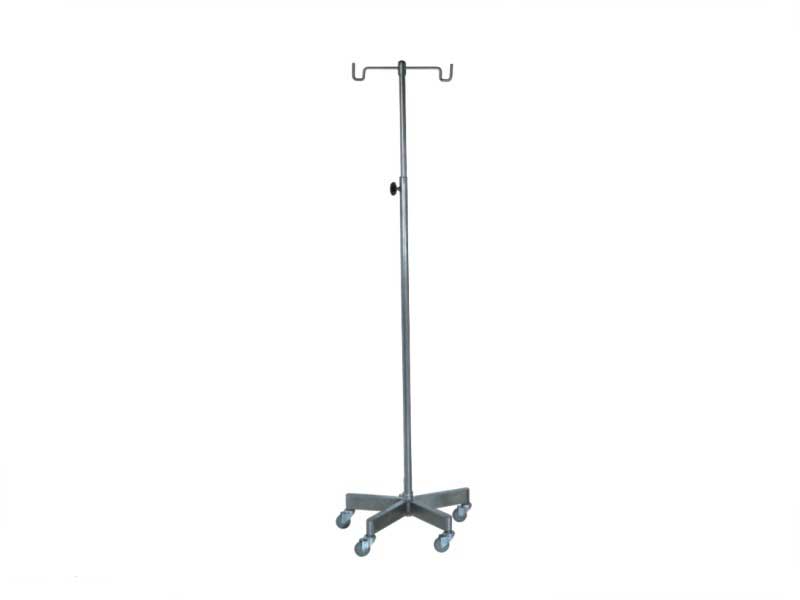 Height-Adjustable IV Stand with 2 Hangers