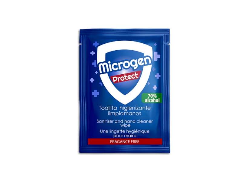 Toalhas Desinfetantes Microgen 25 Unidades com 70% de Álcool