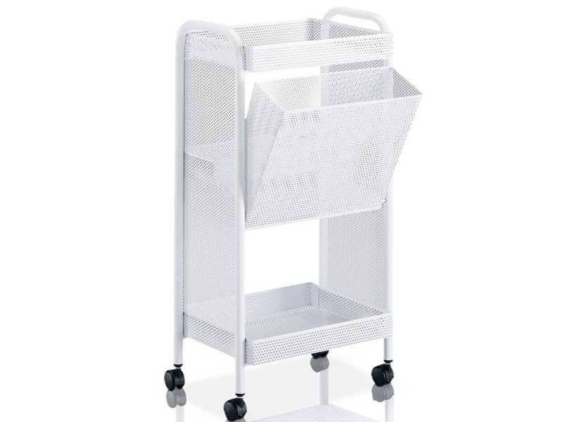 Carrello Estetista per la Depilazione con Cestello Rifiuti Estraibile