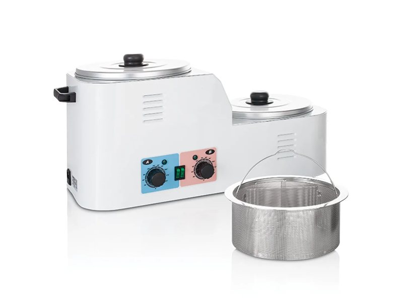 Scaldacera Professionale in Acciaio Doppio Cestello per Barattoli Cera 2000 W