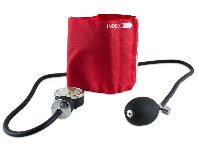 Aneroid sphygmomanometer cuff fluorescent surface