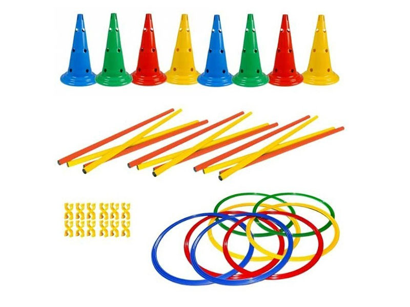 Kit de Motricité avec Cônes, Cerceaux et Obstacles pour Enfants