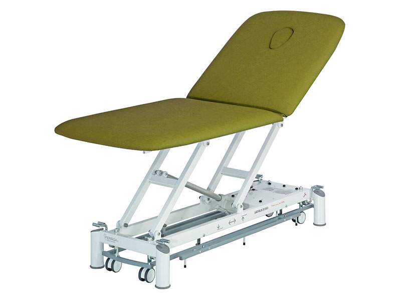 Table de kinésithérapie électrique PICASSO XLL TREND avec roulettes et Cadre de commande