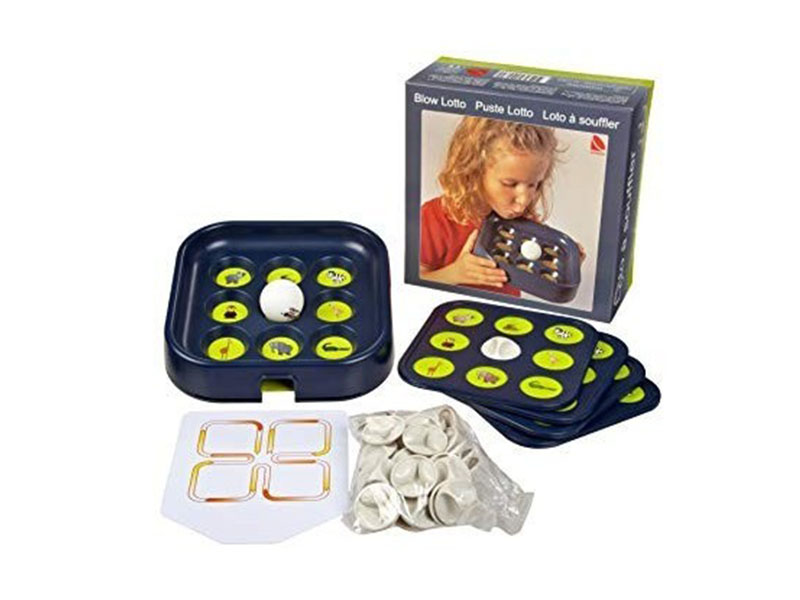 Jeu Loto à Souffler avec Balle, Plateau et 4 Grilles Animaux