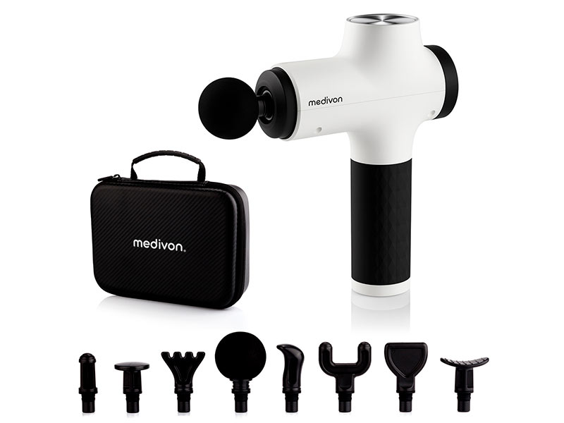 Pistolet de massage Relix avec 6 vitesses et 8 têtes Medivon