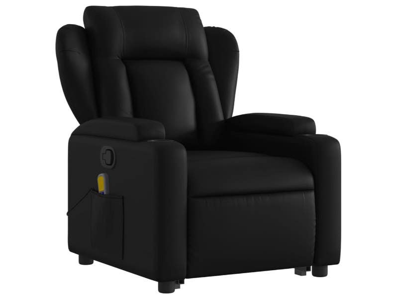 Poltrona elevação de pessoas Reclinável com Massagem Preto Similpelle M3 | vidaXL