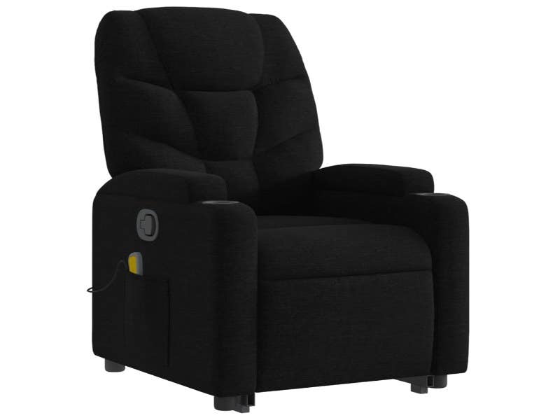 Poltrona de massagem Reclinável elevação de pessoas Tecido Preto M3 | vidaXL