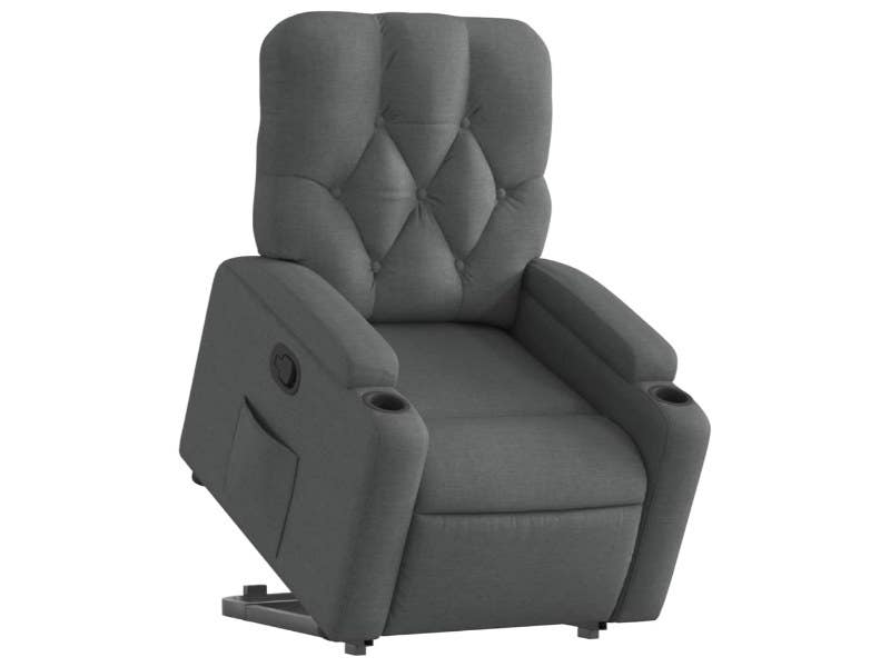 Sillón levantapersonas Reclinable eléctrico en Tela Gris Oscuro M4 | vidaXL