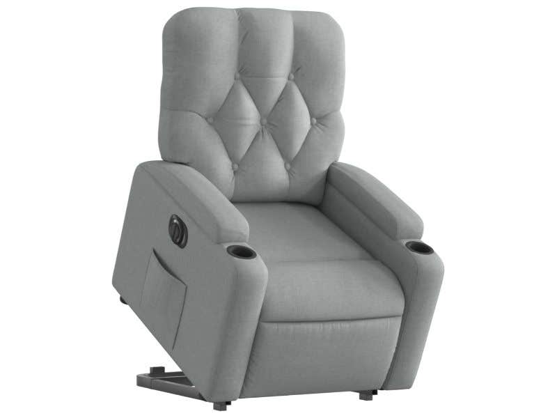 Poltrona Reclinante Alzapersona Elettrica Grigio Chiaro Tessuto M3 | vidaXL