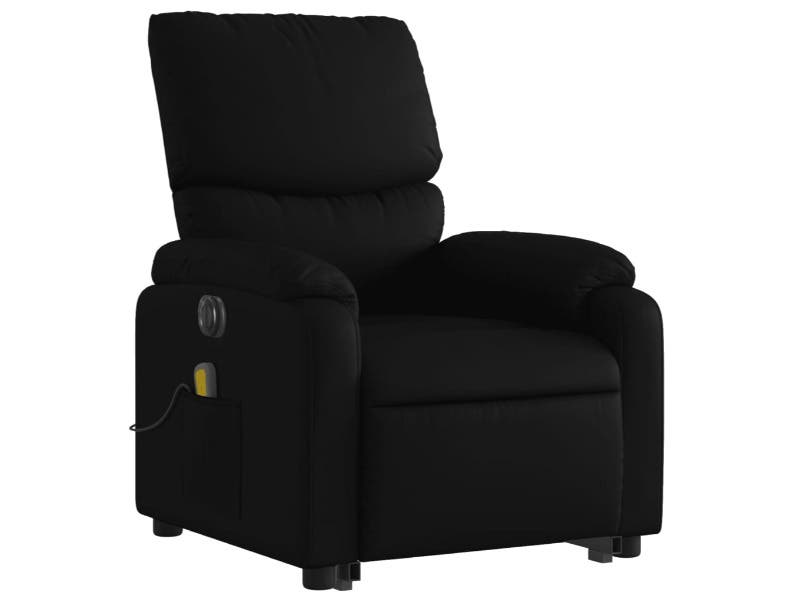 Poltrona de massagem Elétrica elevação de pessoas Preta em Similpelle M2 | vidaXL