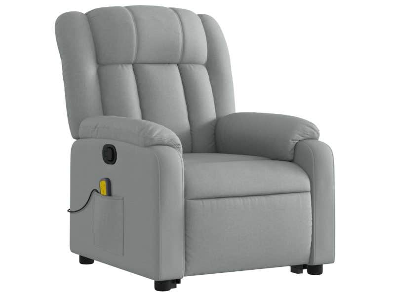 Poltrona de massagem elevação de pessoas Reclinável em Tecido | Gris claro | vidaXL