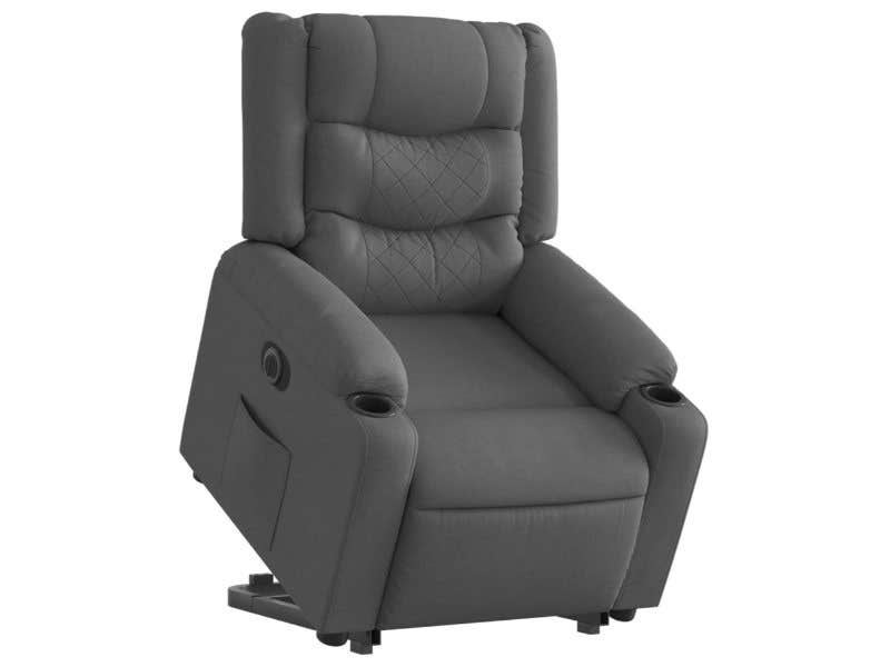 Sillón Reclinable eléctrico levantapersonas en Tela | Gris oscuro | vidaXL