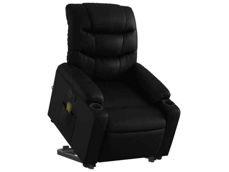 Fauteuil Masse Électrique Releveur Noir Similicuir M5 | vidaXL
