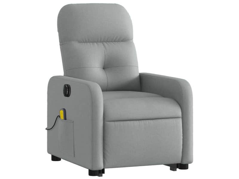 Fauteuil de massage Électrique inclinable avec Fonction Soulèvement | Gris claro | vidaXL