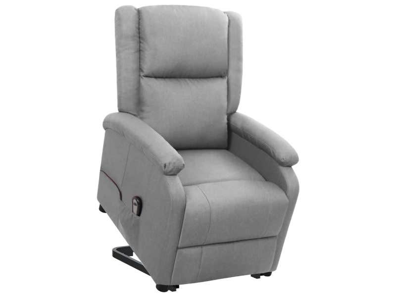 Poltrona Alzapersona Grigio Chiaro Tessuto | vidaXL