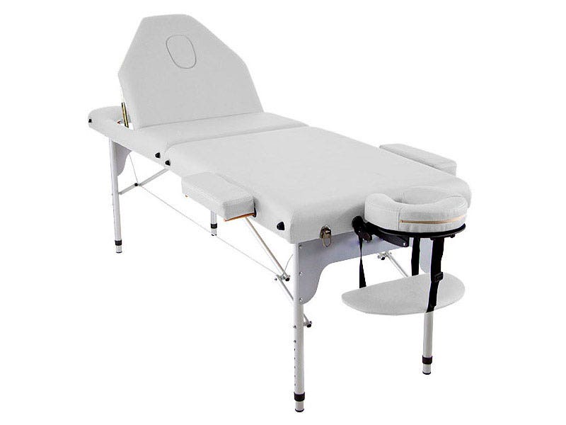Lettino pieghevole in alluminio ELITE 186 x 66 cm | Bianco | Quirumed