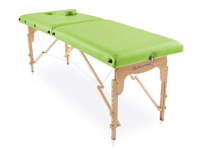 Camilla plegable de madera BASIC 180 X 60 cm | Verde pistacho | Quirumed