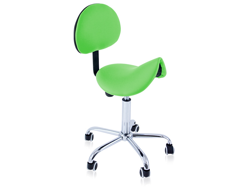 Tabouret hydraulique type pony avec dossier multifonction et 5 roues couleur