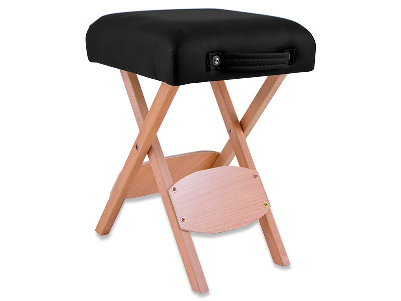 Tabouret pliant en bois avec revêtement sur assise