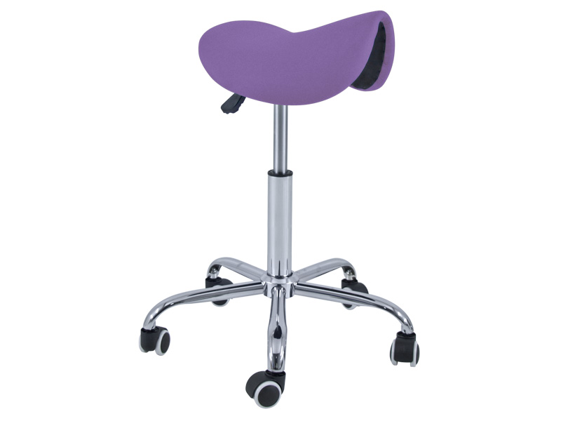 Tabouret Pony 5 roues base chromée