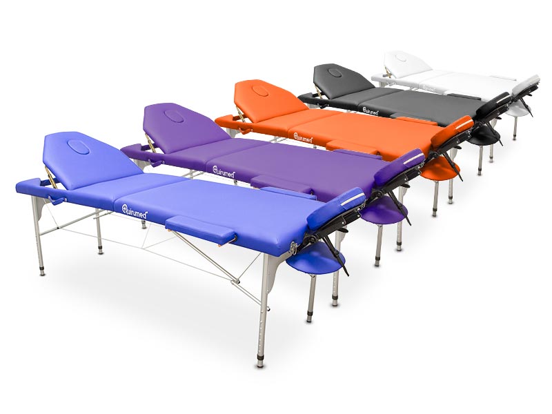 Portable Aluminium Massage Table with Reclining Backrest PRO 194x70 cm
