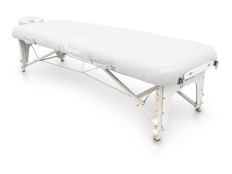 Camilla shiatsu plegable de madera 211 x 60 cm | Blanco | Quirumed