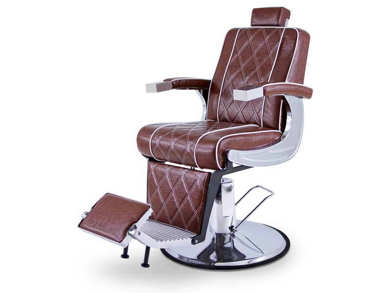 Hydraulische kappersstoel barbier met hoofdsteun en chromen accenten Alabama