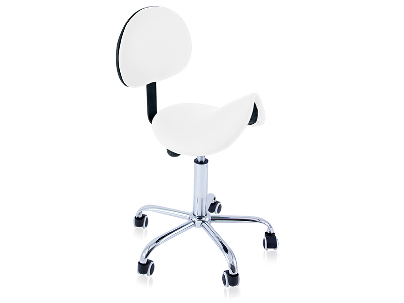 Hydraulischer Hocker Typ Pony mit Rückenlehne und 5 Rädern