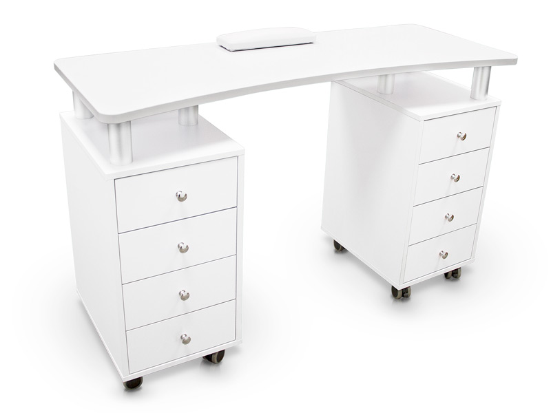 Tavolo manicure con doppio cassettone