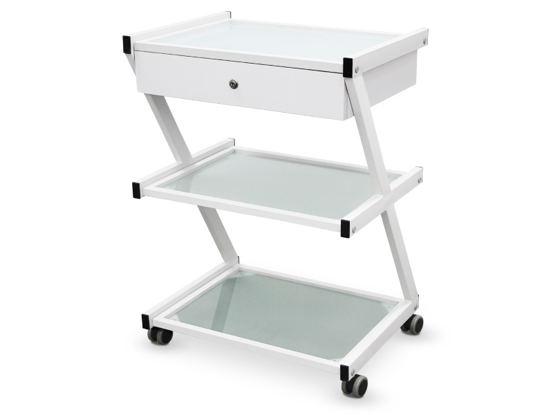 Aesthetic trolley with 3 shelves and drawer