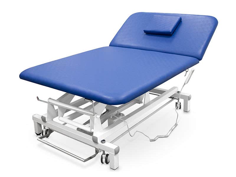 Lettino elettrico Bobath a 2 corpi larghezza120 cm | Blu | Quirumed