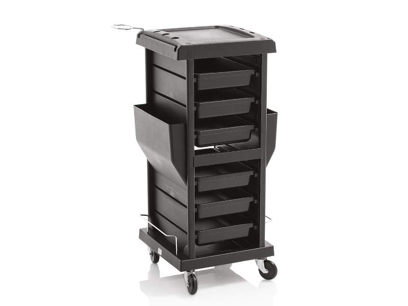 Carrello Nero Per Parrucchiere Salone Porta Accessori Con Ruote London Assistant