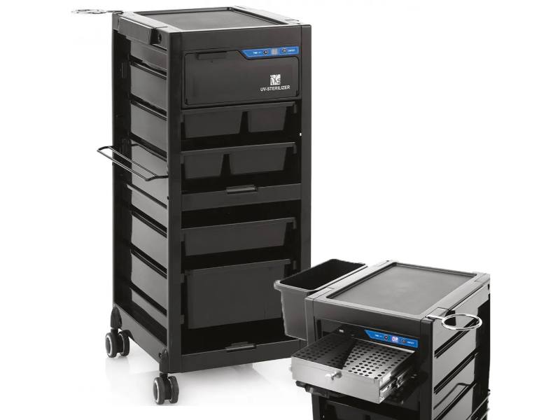 Carrello Parrucchiere con Sterilizzatore Ultravioletti Integrato