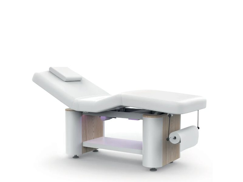 Lettino Estetica Elettrico in Legno con 3 Motori e Led Cromoterapia