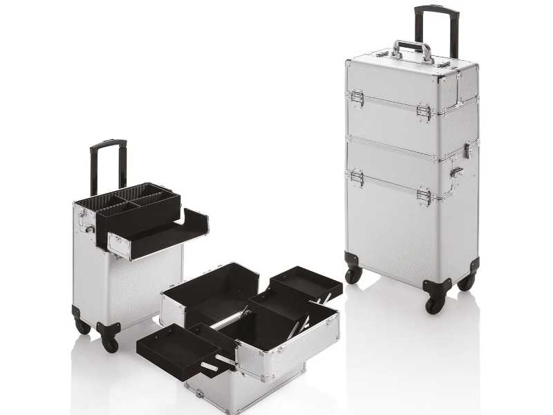Trolley Estetista e Parrucchiere Professionale in Alluminio con Beauty Porta Attrezzi