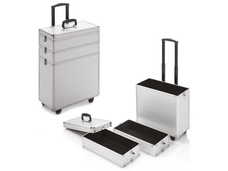 Trolley Estetista e Parrucchiere Valigia Porta Attrezzi in Alluminio