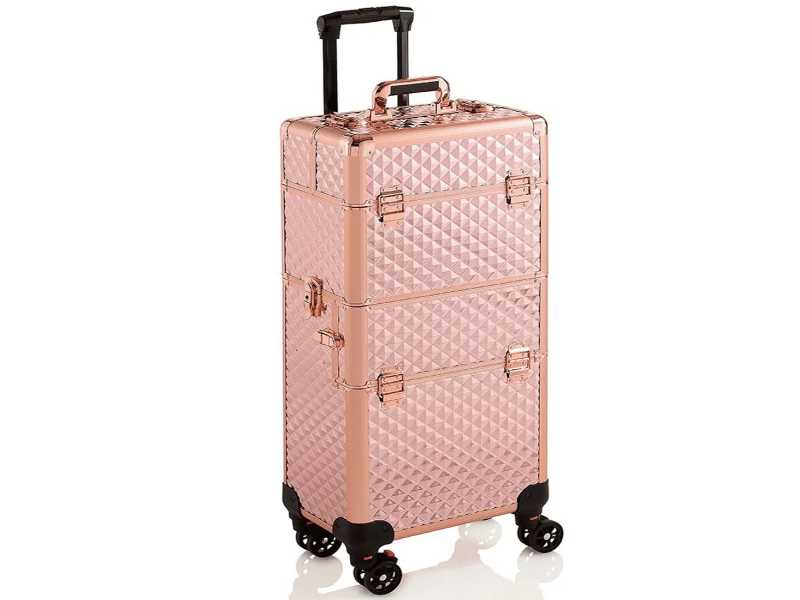 Trolley Professionale per Estetista e Parrucchiere Diamond Rosa Gold