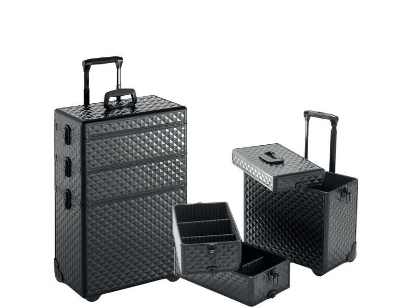 Trolley Estetista e Parrucchiere Professionale Pratico e Leggero Black