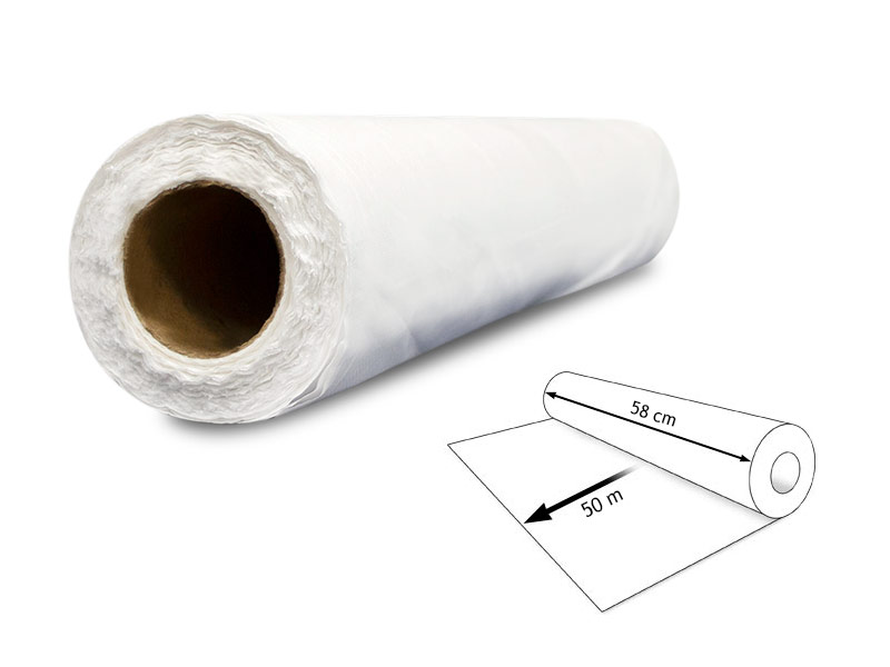 2-ply laminated stretcher paper roll, 50 m box of 8 units