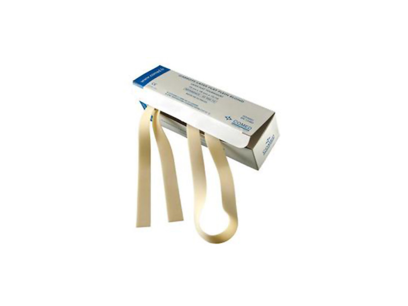 Disposable latex hemostatic tourniquets 75 x 1.8 cm. 25 units/box